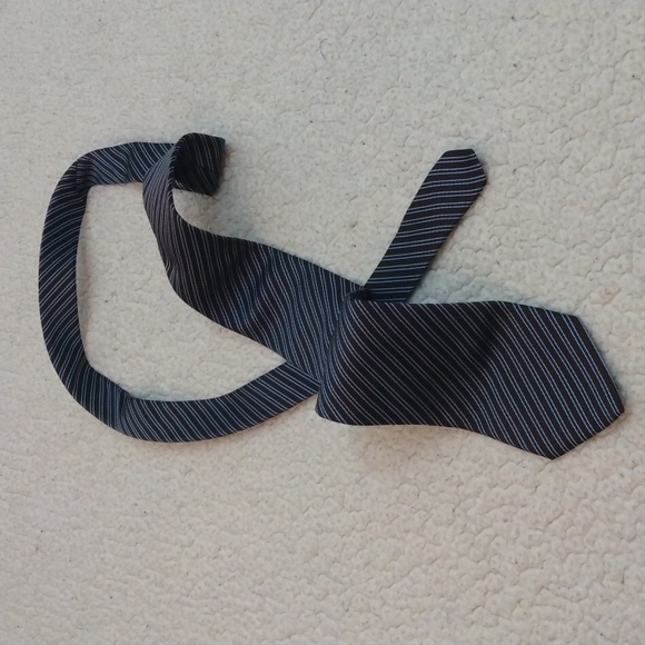 Villa Ponti Brown/Light Blue Stripe Silk Tie (Made in Italy) - Picture 3 of 10